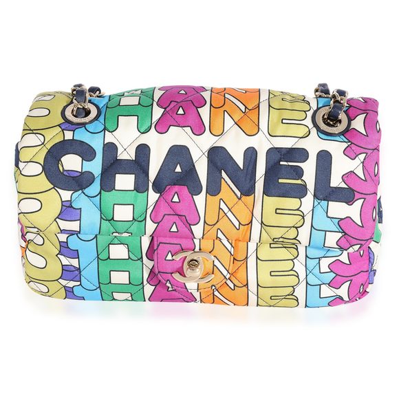 Chanel Rainbow Logo Nylon Single Flap Bag - Picture 1 of 7